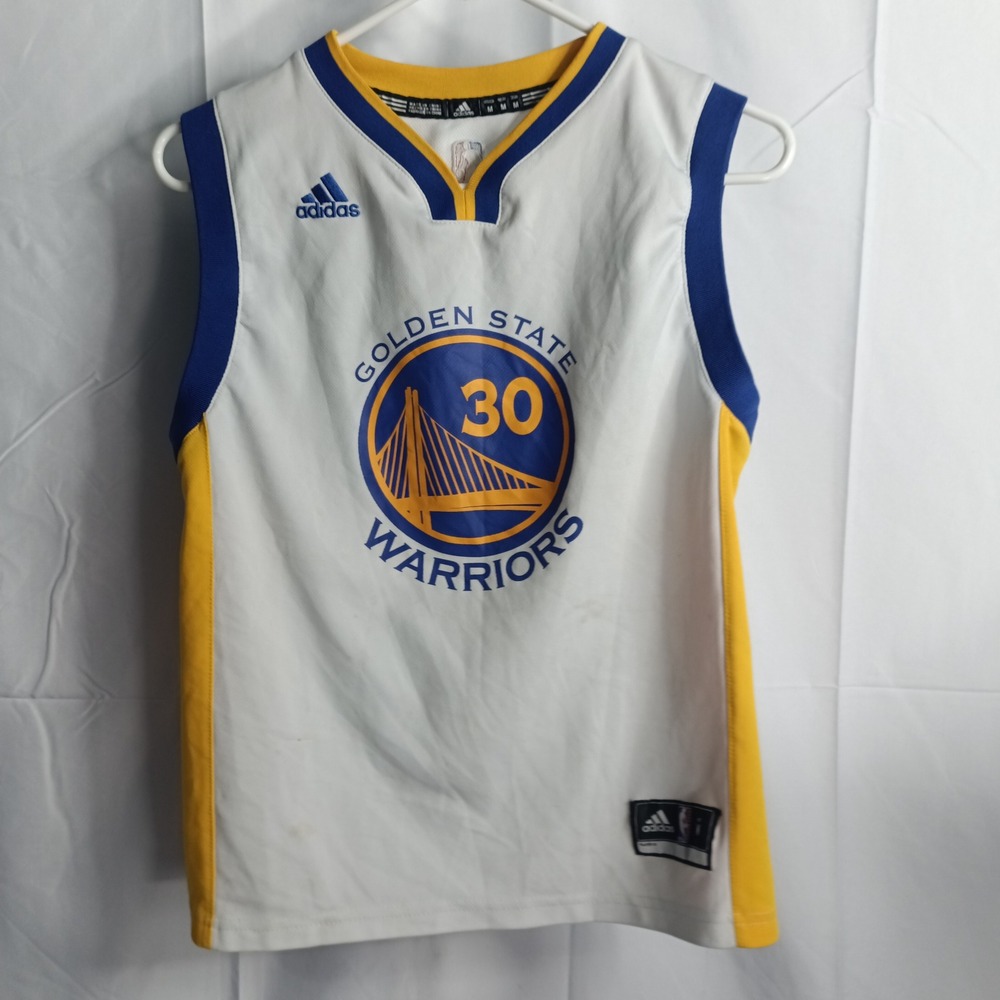 Adidas Golden State Warriors Stephen Curry 30 Youth Jersey White Medium M